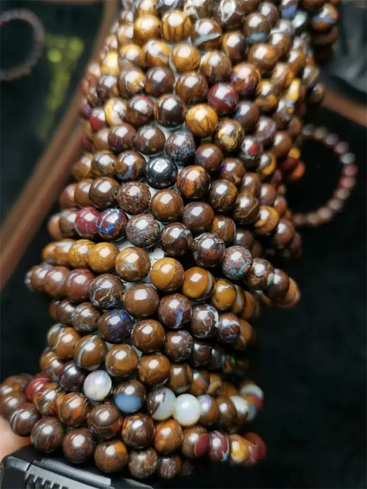 Werk in Australien Bodenfelsen Opal Mineral Edelstein in runder Form für Perlen für Armbänder Halsketten Schmuck