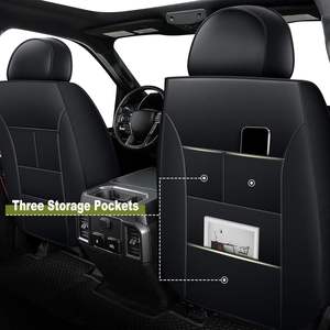 Nouvelles housses de siège de voiture en cuir noir 5 places 12V ensemble complet compatible avec les camionnettes <span class=keywords><strong>Ford</strong></span> F150/F250/F350/F450 2009-2025 - Product Image 5
