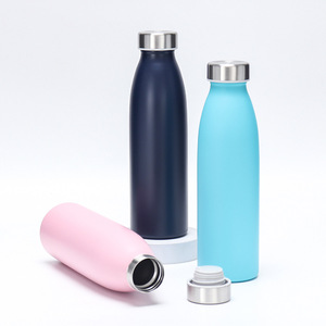Stainless Steel Water <b>Bottle</b> 500Ml Insulated For Outdoor Camping <b>Pink</b> Blue Dark Blue - Product Image 1