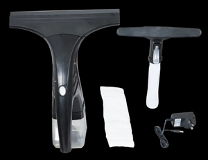 Nettoyeur de vitres sans fil portatif avec aspirateur vapeur rechargeable et flacon pulvérisateur pour le nettoyage des miroirs de douche - Product Image 4