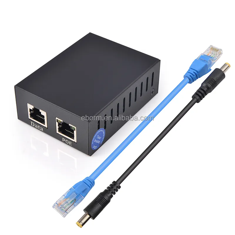 Divisor Gigabit PoE 48V a 12V 5A 60W Adaptador Ethernet IEEE802.3bt compatible 1000Mbps Poe spitter para cámara Ip