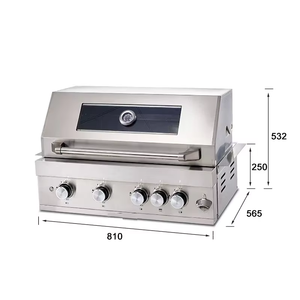 Parrilla de <span class=keywords><strong>Gas</strong></span> de 4 Quemadores, de Uso Dual Empotrada y de Sobremesa, Parrilla de Propano de Alta Potencia, Completamente de Acero Inoxidable 304 - Product Image 2