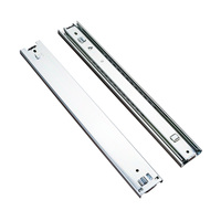 Glissières de tiroir à roulement à billes de 45 mm à 3 sections avec crochets, capacité de 45 kg, extension complète pour armoire, placard, commode et rangement