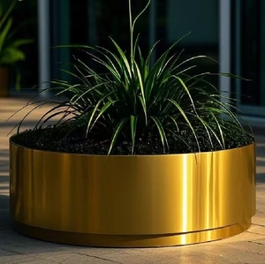 Macetas de metal súper <span class=keywords><strong>grandes</strong></span> para macetas de flores de acero inoxidable dorado para árboles - Product Image 1