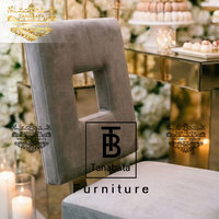 Chaises de mariage empilables en velours et acier inoxydable doré, design moderne, pour événements, villas et fêtes