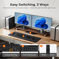 TESmart Kit de Conmutador KVM de 4 Puertos para Dos Monitores DP 4K60Hz con Estación de Acoplamiento USB 3.0 EDID para Profesionales de Laboratorio de Investigación