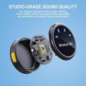 Micrófono Inalámbrico para Transmisión en Vivo al Aire Libre, con Clip <span class=keywords><strong>de</strong></span> Solapa para Teléfono Celular, 1 Par <span class=keywords><strong>de</strong></span> Micrófonos Inalámbricos con Clip - Product Image 2