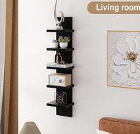 Étagère murale flottante à 5 niveaux, finition blanche, unité d'étagère murale verticale, étagères flottantes pour chambre à coucher, salon