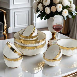 Cuencos de sopa dorados de cerámica árabe, cuencos de cereales de porcelana de 4,5 pulgadas, 5 pulgadas y 6 pulgadas para restaurantes - Product Image 2