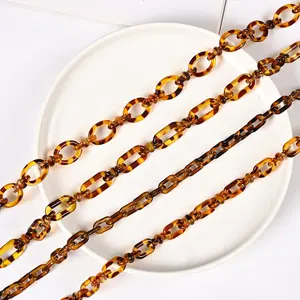 New fashion DIY acrylic hand chain leopard print plastic buckle mobile phone glasses chain cup throw rope earphone accessories