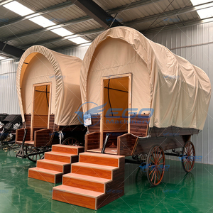 Carroza de campaña vintage al por mayor, caravana de madera de lujo para glamping, tienda de campaña tipo vagón para camping al aire libre - Product Image 4