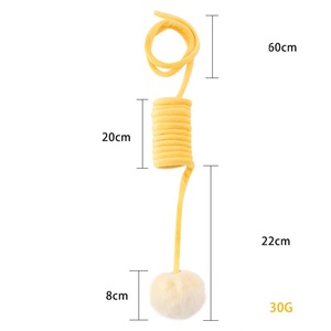 Interactive Pet Cat Chew Toy Funny Cat Stick Plush Spring <b>Ball</b> Self-High Hanging Door Kitten Teaser Cat Wand Accessory - Product Image 3