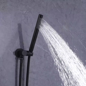Ensemble de <span class=keywords><strong>douche</strong></span> mural avec robinet à double poignée réglable 3 modes, finition laiton, douchette à effet pluie haute pression - Product Image 6