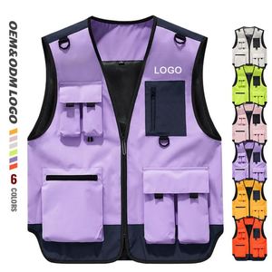 Chalecos Formales de Verano para Hombre, Transpirables, con Diseño de Logotipo Personalizado, Chaleco de Pesca Multibolsillos para Trabajo al Aire Libre - Product Image 1