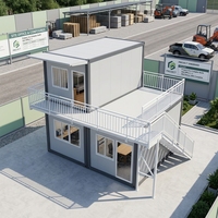 Bureau de chantier modulaire préfabriqué en acier, conteneur détachable à deux étages de 20 pieds et 40 pieds, pour dortoir de personnel sur site