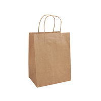 Sac d'emballage en papier Kraft Recyclable avec Logo personnalisé imprimé, sac en papier brun pour restauration rapide à emporter de Restaurant