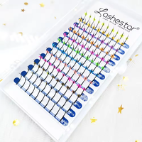 Extensions de cils à paillettes bleues de couleur rose vert noir jaune vente en gros en vrac