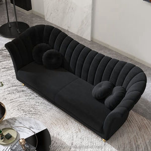 Nouveau canapé sectionnel classique en velours noir de style européen meubles de salon canapés de luxe 3 places - Product Image 2
