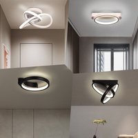 Vente en gros de luminaires de plafond LED modernes minimalistes en aluminium pour salon, hôtel, style contemporain, luminaires de luxe blanc + noir 110-240V