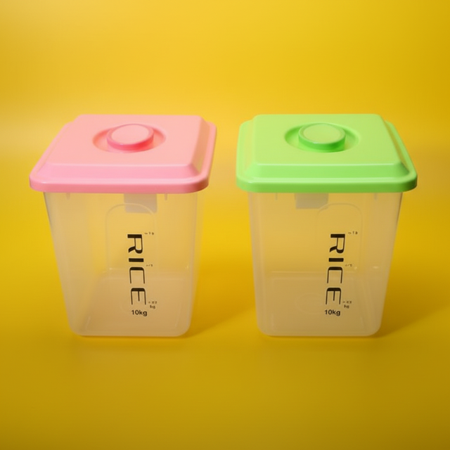 Modern Sealed Plastic Rice Container with Preservation Function 10kg Capacity Kitchen Grain Dispenser Jar for Food Storage