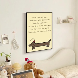 Estilo <span class=keywords><strong>de</strong></span> madera Dachshund cachorro Moderno marco <span class=keywords><strong>de</strong></span> tinta ecológico sala <span class=keywords><strong>de</strong></span> estar sofá Fondo pared dormitorio <span class=keywords><strong>de</strong></span> los niños pintura colgante - Product Image 3