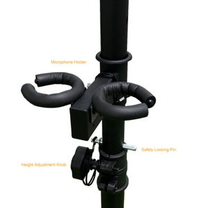 Support de télévision portable réglable en hauteur LCD-1-4B avec support de microphone - Product Image 5