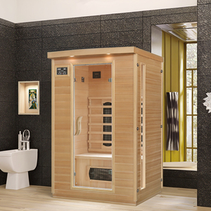 Thiết Kế Hiện Đại Nhà Tắm Hơi Điện Hồng Ngoại Xa Khô Hơi Nước Canada Hemlock Gỗ 2-Người Cho Căn Hộ Phòng Khách - Product Image 2