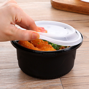 Bol rond jetable noir épaissi anti-fuite pour soupes, nouilles, hot pot et plats à emporter - Product Image 2