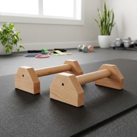 Anti-dérapant, 2 pièces, équipement de fitness et de calisthénie, barres de pompes empilables en bois, barres de pompes parallèles pour l'équilibre