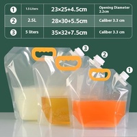 1.5L 2.5L 5L Grand Gallon Boisson Sac à Eau avec Poignée en Plastique Bouchon à Vis Stand up Nozzle Doypack Leg Pouch