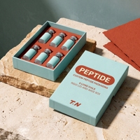 Boîte rigide personnalisée avec couvercle et base verts pour flacons de peptides, 6 flacons, soins personnels, carton gris, impression offset