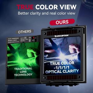 ARCCAPTAIN Casque <span class=keywords><strong>de</strong></span> soudage à assombrissement automatique True Color avec lumière, alimenté par énergie solaire, large plage <span class=keywords><strong>de</strong></span> teinte - Product Image 2