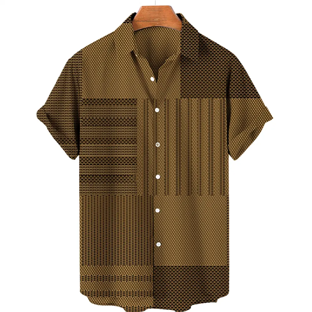 2024 yeni Hawaiian noel gömlek moda gevşek plaj yaz baskılı kısa kollu gömlek erkek 3D baskılı gömlek