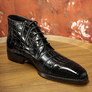 Botines de cuero de vaca para hombre, zapatos formales, botines con cordones a cuadros, de alta calidad, informales, otros zapatos de moda - Product Image 3