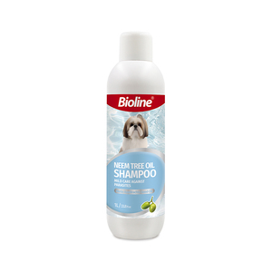 Shampooing <span class=keywords><strong>pour</strong></span> chien Bioline à base de plantes, <span class=keywords><strong>répulsif</strong></span> contre les insectes, <span class=keywords><strong>huile</strong></span> <span class=keywords><strong>essentielle</strong></span> naturelle de neem, brillance soyeuse, 1000 ml - Product Image 1