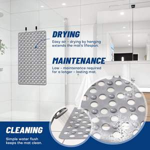 Tapis de douche TPE extra large antidérapant avec trous de drainage et ventouses - Product Image 4