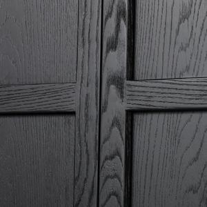 Mueble de Almacenamiento Vintage de Mediados de Siglo, Estantería Arqueada de Madera Reciclada Negra Simple - Product Image 6