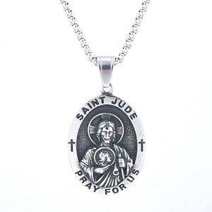 Collar de protección con colgante de Saint <span class=keywords><strong>Jude</strong></span> Pray for US, pieza fresca de fábrica en stock, hecho en acero 316, resistente al agua y sin deslustre - Product Image 3