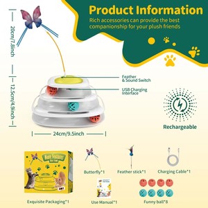 Juguete Interactivo para Gatos con Tres Bolas Coloridas, Juguete de Rompecabezas para Gatitos, Rodillo de 3 Niveles - Product Image 4