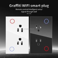 Prises et interrupteurs muraux Produits domotiques intelligents 3500W Tuya Interrupteurs intelligents en verre trempé sans fil Contrôle à distance
