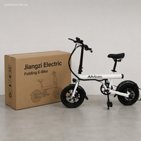 Vélo électrique pliable portable AM E-BIKE blanc compact mini pour la ville, léger, avec moteur à moyeu arrière et frein à disque