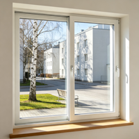 Puerta de Patio para Casa Adosada de Vinilo UPVC con Acabado Nailing Fin, 5 Cámaras, 1.8mm, Brida Estándar, Certificación Energy Star y Certificación WTC