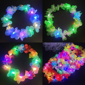 Ghirlanda <span class=keywords><strong>di</strong></span> Fiori Luminosi a LED Verdi, Ghirlanda Hawaiana, Ghirlanda per Capelli Luminosa per Feste <span class=keywords><strong>di</strong></span> <span class=keywords><strong>San</strong></span> Patrizio, Festival Notturni, Vendita all'Ingrosso - Product Image 2