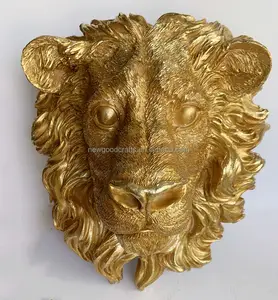 Oro Faux Lion Head Wall Hanging Faux tassidermy Animal Head Wall Decor
