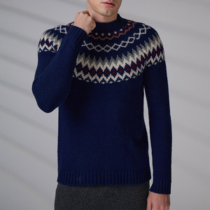 Knitwear Manufacturer Vintage Knitted Pullover Winter Autumn Long Sleeve <b>Argyle</b> Wool Jumper Custom Men <b>Sweater</b> - Product Image 3