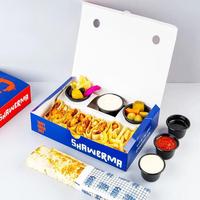 Boîtes Alimentaires Personnalisées Jetables en Carton pour Plats à Emporter : Chawarma, Frites, Emballage Déjeuner
