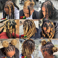 Extensions de dreadlocks en cheveux humains pour hommes et femmes, entièrement faites à la main, épaisseur 0,6 cm, peuvent être teintes, dreadlocks en vrac, extensions de locs permanentes