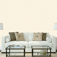 Papier peint PVC imperméable à rayures verticales blanches simples et modernes de 1,06 m, décoration murale d'hôtel, papier peint épais de couleur crème