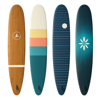 Planche de surf rétro personnalisée Noserider Longboard Classic Malibu Log Design avec époxy EPS et fibre de verre pour le surf et l'équitation sur la plage