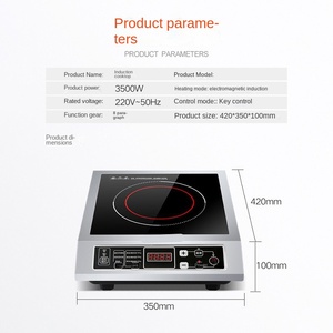 Cocina de Inducción Comercial de Alta Potencia, Estufa de Fuego Fuerte Transfronteriza, Superficie Plana, Versión en Inglés, 2 Quemadores, Portátil, Clase 24 - Product Image 3